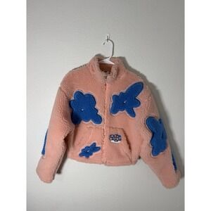 Nike Jacket Womens Pink Size S Project Uphoria Sherpa Fleece Floral Clouds
